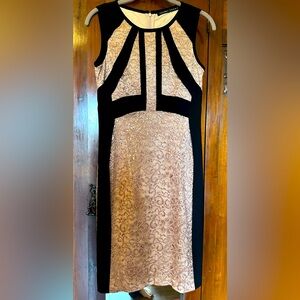 Ivanka Trump Black and Gold glitter lace evening Dress
